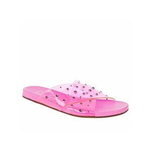JESSICA SIMPSON Womens Pink Clear Lucite Straps Tislie Slip On Slide Sandals 6 M